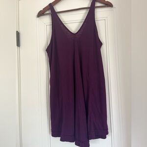 Free People Beach Purple Ribbed Knit romper Swimsuit coverup